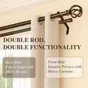 Brass Double Curtain Rods, Heavy Duty Decorative Drapery Rod 36-72 Inches, Telescoping Drapery Rod with Twisted Cage Finials