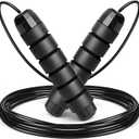 2 x BLEUM CADE Adjustable Jump Rope, Skipping Rope with Ball Bearings, with Foam Handles for Fitness, Home Exercise & Slim Body, for Kids, Men, and Women