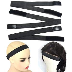 Elastic Wig Bands - Adjustable, Thick & Comfortable, 3 PCS (Black)
