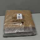 YDKGL Corner Kitchen Mats for Floor Non Slip Washable, Rubber Backed Circular Sector Kitchen Rugs, Super Absorbent Imitation Jute Braided Kitchen Floor Mat for Sink Corner Areas, Brown Radius 47"