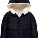 UNICOMIDEA Girls' Puffer Coats Warm Hooded Jacket 4-12 Years Girls Winter Outerwear (Black)