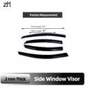 Fits Hyundai Sonata 2011 2012 2013 2014 Acrylic Safe Smoke Window Visor Set - Sun, Rain, and Vent Protection, 4-Piece Tape-On Window Deflector Guard Kit, 2mm Thickened
