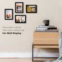 KINLINK 5x7 Picture Frame Black Set of 4, Wooden Photo Frames Matted 4x6 with Plexiglass for 4x6 with Mat or 5x7 without Mat for Table and Wall Display
