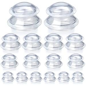 Syhood 16 Pcs 4 Sizes Cupping Therapy Set Silicone Cupping Massage Cups Professional Therapy Studio and Household Set for Cellulite Reduction Body Myofascial Muscle Nerve Joint Pain