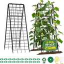 Heavy Duty 50"x17" Adjustable A-Frame Trellis for Climbing Plants – Rust-Proof Metal Garden Trellis with Dense Grid Design, Perfect for Raised Beds, Tomatoes, Cucumbers & Outdoor Vines (Green, 2 Pcs)