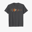 Heartbeat Guitarist Guitar T-Shirt, Small