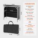 VEVOR Folding Portable Bar Table, Tradeshow Podium Table for Indoor, Outdoor, Party, Picnic, Exhibition, Includes Carrying Case, Storage Shelf and Black Skirt, 38.39" x 15.16" x 34.25"