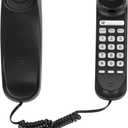 OF-990 Slimline Telephone Wall-Mountable Basic Corded Telephone No AC Power Required, Corded Home Phone Black