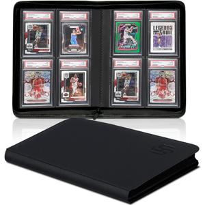 Graded Card Binder 4-Pocket, HYMENEX PSA Card Binder Slab Binders Holds 40 PSA Slabs for Graded Cards Collection