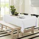 Horaldaily White Tablecloth 5270 Inch Rectangular, Stain and Wrinkle Resistant Washable Table Cloth, Decorative Polyester Table Cover for Party Picnic Dinner Decor