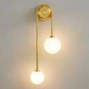 Globe Wall Sconce, Double Hanging Ball Sconce, Modern Indoor Sconces
Gold Double Globe wall Sconce with Milk Glass Shades, Hardwired Indoor ball Sconce for Bedroom Bathroom Living Room Hallway