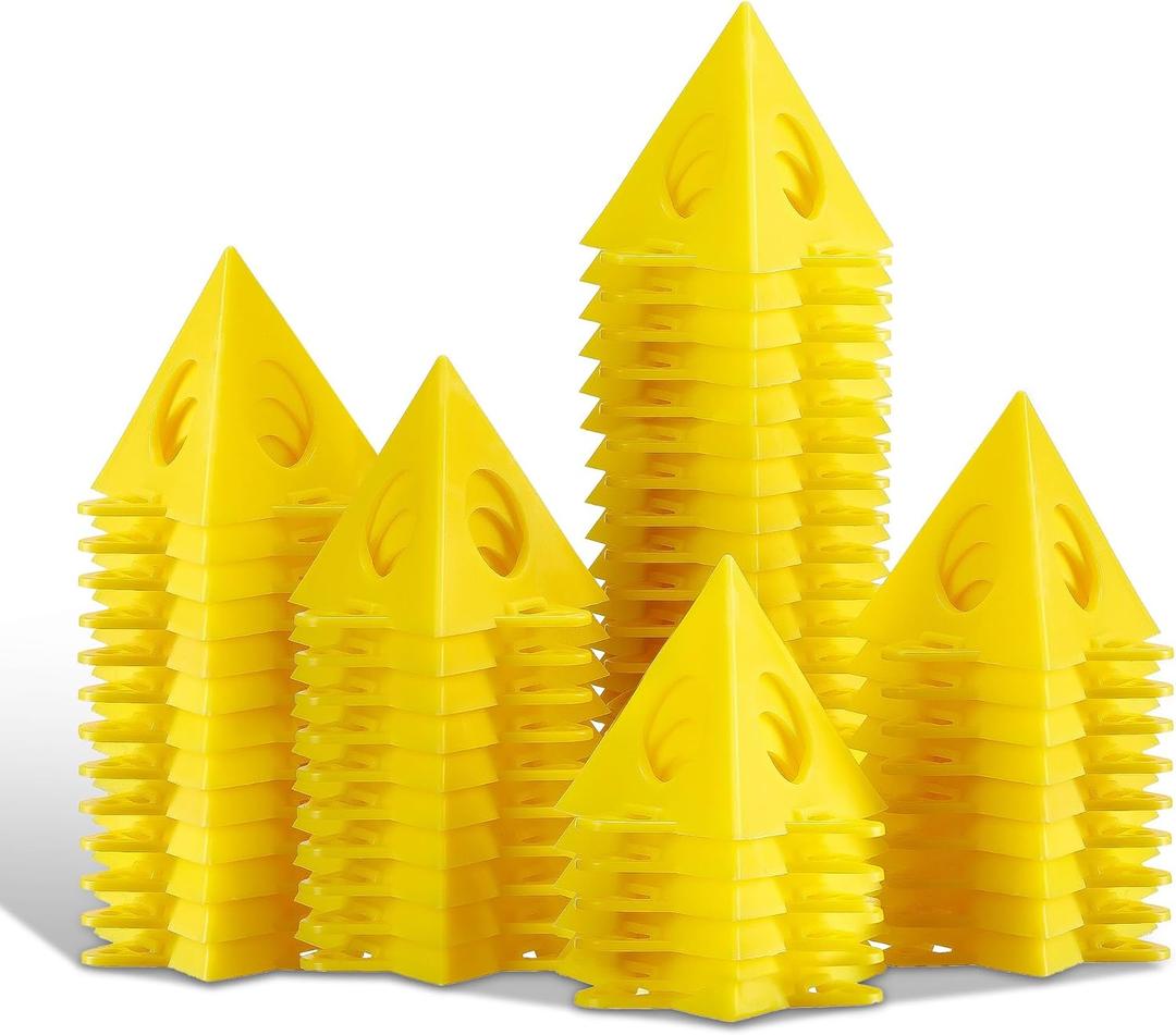 KATA 56pcs Pyramid Stands Painter's Painting Stands, Mini Cone Paint Stands for Canvas and Door Risers Support, Painting Pyramids
