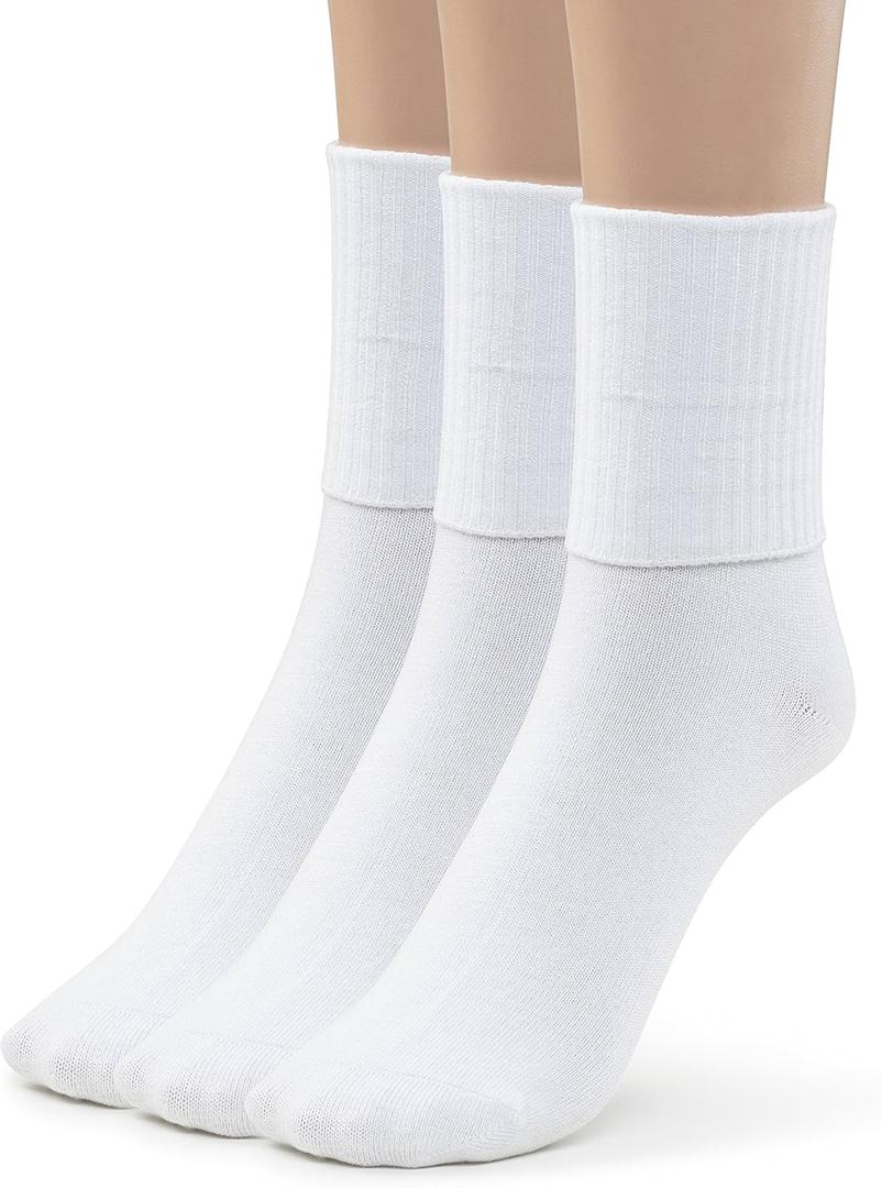 Silky Toes Womens Soft Rayon from Bamboo Socks | 3 Pairs Breathable Seamless Toe Crew Socks | Casual Dress Womans Socks (White) Size 9-11