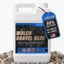 2 x Mulch Glue, Landscape Rock & Pea Gravel Glue, Fast Drying Clear Bond, Locks Mulch, Gravel & Decorative Stones, Weather Resistant, Lasts Up to 1224 Months (128OZ)