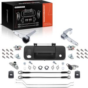 A-Premium Tailgate Rebuild Kit Compatible with Toyota Tundra 2007-2013, Rear Tailgate Parts Plastic Handle Bezel Rod Latch Hinge Cable Striker Lamp Bolts (Pack of 45)