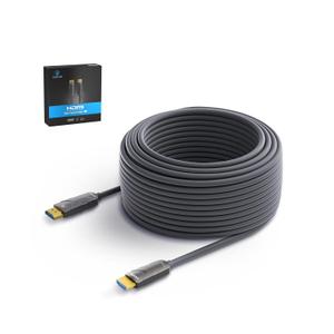 4K HDMI Cable 100 ftFiber Optic HDMI Cord (HDMI2.0b, 18Gbps, 4K 60Hz 4:4:4 RGB, 1080p), Ultra High Speed Uni-Directional Active Slim Cord, Compatible with PC Laptop PS3 PS4 Projector HDTV (Grey)