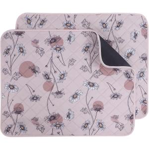 IEUUMLER Washable Pee Pads for Dogs, 2 Pack Non-Slip & Waterproof Pack Whelping Pad, Reusable Washable Puppy Potty Training Pad with Fast Absorbent for Playpen EU007 (Pink Daisy, 24"X18"-2pcs)