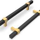 goldenwarm 10 Pack Cabinet Pulls Black and Gold Cabinet Pulls Black Cabinet Handles Brushed Gold Cabinet Handware Black& Gold Drawer Pulls, 5 Inch Hole Centers(128mm), Stainless Steel&Zinc Alloy