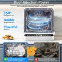 Countertop Dishwasher, Portable Dishwasher with 5L Built-in Water Tank, 5 Programs with 40 dB, 360° Dual Spray, 6 Full Accessories for Homes, Apartments and RVs