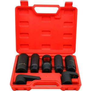 7PCS Oxygen Sensor Socket 22mm (7/8 in), 27mm, 29mm fits All Vehicle O2 Removal and Installation Universal Puller and Removal Tool