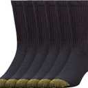 GOLDTOE Men's 656S Cotton Crew Athletic Socks (Multipack) (Black)