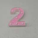 Pooqla Marquee Numbers Lights, light up Pink Numbers, Glitter Number Night Light Battery Powered Birthday Gift for Boys Girls Christmas Wedding Home Bar Party Decoration, Pink 2 (Warm White)