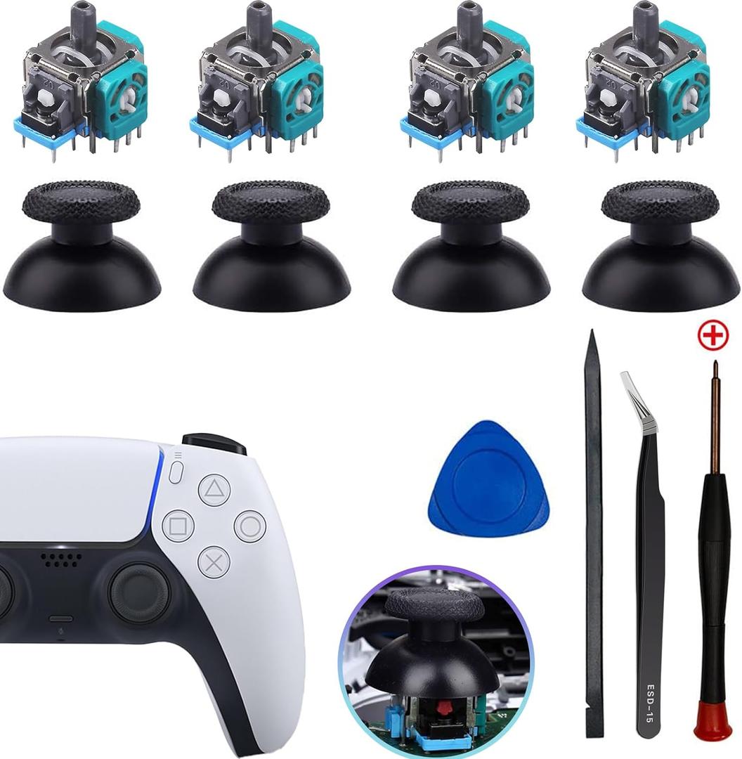 Ps5 Joystick Replacement for Sony Playstation 5 Ps5 Controller Repair Kit for Ps5 Analog Stick Replacement 3D Sensor Module Joystick for Dualsense Ps5 Controllerjoystick Replacement Accessory (4 Pack)