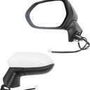 Dasbecan Driver Side Door Mirror-Compatible with Toyota Corolla 2020-2025 Sedan-Power adjustment Manual fold Non-Heated-Left Side View Mirror Assembly Replace TO1320391 3 Pins Painted White