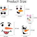 2 x Snowman Face Stickers Christmas Glass Window Sticker 105 Pieces Snowman Face Decal Stickers for Craft Xmas Party Decorations Xmas DIY Craft Christmas Wall Decals Winter Home Decorations
