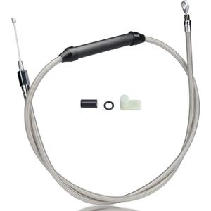 MoKitDora 66-15/16" Twin Cam Clutch Cable Black Vinyl for 2007-2016 Harley Touring Dyna Softail Twin Cam & '18-Later M8 Models 6 Speed Transmission with Mechanical Clutch, Chrome