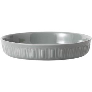 Fun Elements Shallow Dog Bowls, 8" Ceramic Dog Food Plate for Small and Medium Breeds, Non-Slip, Flat and Wide, Dishwasher Safe, Suitable for Puppies and Kittens (Grey)