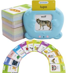MAYAPHILOS 510 Words Italian and English Talking Flash Cards, Pocket Speech for Learn Italian, Italian Language Learning Audible Talking Flashcards Toddlers' Sensory Preschool Birthday Gifts