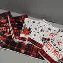 Bencailor 6 Pcs Christmas Kitchen Towels 16 x 24 Inch Winter Buffalo Plaid Dish Hand Towels Farmhouse Snowman Truck Tea Washcloths for Xmas Kitchen Decor Holiday Housewarming Gifts (Red and White)