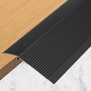 SAFEACET 4 inch Floor Transition Strip Wood to Tile, 36" Black Aluminum Carpet to Tile Transition Strip, Interior Metal Thresholds for Doorways Vinyl Laminate