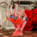 2 x HOMEGOAL Hand Jewelry Holder, Bracelet Ring Watch Jewelry Display Holder Stand, Mannequin Hand, Polyresin, 7 Inch (Peach Color)