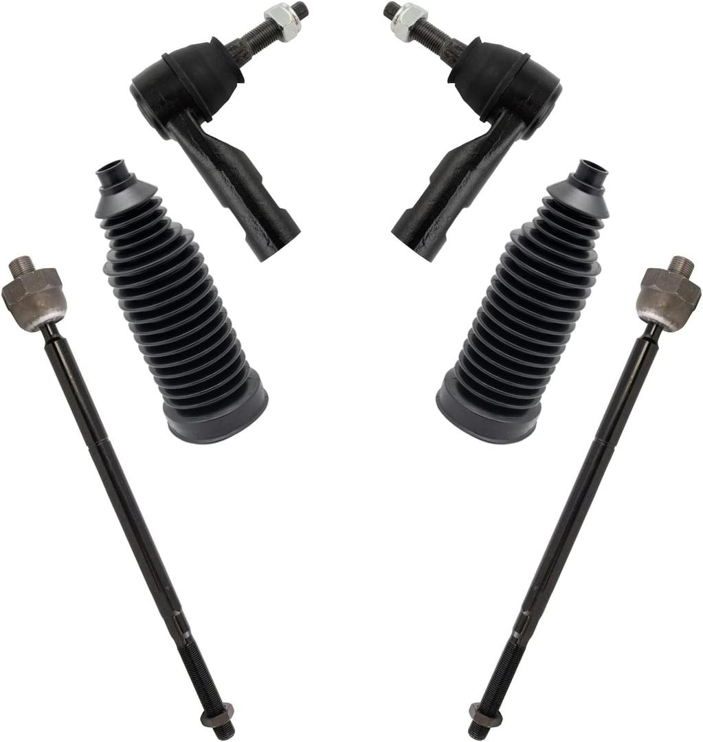 TRQ Front Steering Kit Steering Rack & Pinion Bellow Tie Rod Compatible with 2013-2018 Ram 1500