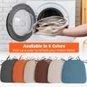 Sunsleek Chair Cushions for Dining Chairs, D-Shaped Seat Cushions with Removable Washable Cover and Ties, Chair Pads for Kitchen, Indoor Dining Room, Patio Chairs, 17'' x 16'', Set of 4, Khaki