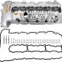 N54 Upgraded Aluminum Engine Valve Cover Kit Compatible with B-M-W 135i 335i 535i 740i 740Li M2 M235i M240i X6 Z4 L6 3.0L, OE# 11127565284
