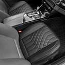 BOPUOVRE 2-Pack Leather Front Car Seat Covers - Bottom Car Seat Covers Fully Wrapped, Non-Slip and Waterproof, Fits Most Vehicles Black