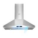 COMFEE' CVP30W7AST 30 Inch 450 CFM 3 Speed Gesture Sensing &Touch Control Panel Stainless Steel Wall Mount Ductless/Ducted Convertible Vent Baffle Filters and 2 LED Lights Range Hood