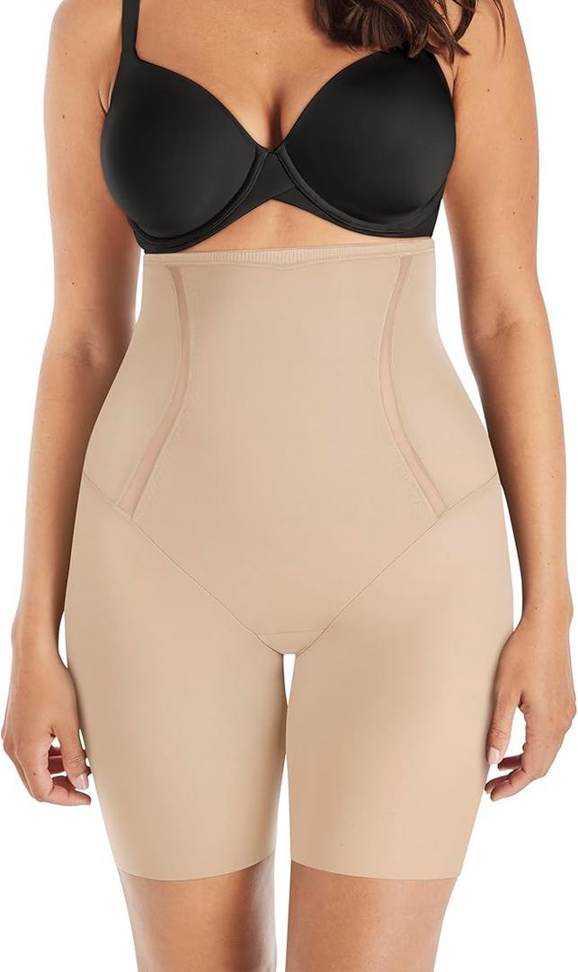 Maidenform Women's Shapewear High-Waist Thigh Slimmer, Tummy Control Thigh Slimmer, Firm Control Shapewear for Women, M