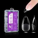 4 x Gelike EC 240PCS Soft Gel Nail Tips Kit - Clear Cover Full Nail Extensions - Medium Almond Pre-Shaped Acrylic False Gelly Nail Tips 10 Sizes for DIY Salon Gift Nail Extensions