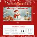 Christmas Garage Door Cover 13x6ft Snowman Banner Red Scarf Gift Boxes Winter Snow Scene Holiday Backdrop Street Lantern Festive Porch Decoration Outdoor Indoor Seasonal Wall Display