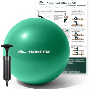 Trideer Exercise Balls Physical Therapy, 9 Inch Pilates Ball Between Knees for Physical Therapy, Mini Exercise Ball - Yoga Ball, Small Workout Balls for Core Strength and Back Support with Guide