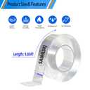 Strong Double Sided Nano Mounting Tape Heavy Duty for Walls,Adhesive Strips for Hanging,Office,Car,Home,DIY Item,Clear Waterproof