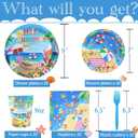 Beach Party Supplies Summer themed Plates and Napkins Beach Birthday Party Decorations Summer Beach Party Plates Summer Party Tableware Set Serves 20