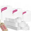 qiqee 100-Packs White Paper Gift Bags with Handles Assorted Sizes(33pcs Large 13", 33pcs Medium 11", 34pcs Small 8")
