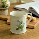 Artistic Lavender pattern Ceramic Coffee Mug - 16oz, Hand-Painted, Microwave heating and dishwasher cleaning, Ideal for Daily Brews