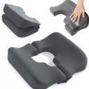 HOMBYS Memory Foam Bed Sore Cushions for Butt,Bedsore Pressure Relief Pillow for Sleeping and Sitting,Cushion for Bed Sores on Buttocks, T Shaped Opening Tailbone Pillow, Patent Pending(Dark Grey)