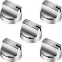 New WB03X29315 Compatible with GE Gas Stove Knobs, Top Knob Compatible with GE Stove Parts Stainless Steel KIP 5U06 191D9233 Cooktop Knobs JGP5030SLSS Gas Range Burner Control Knob 5Pcs